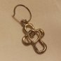 STERLING Silver Earrings Cross and Heart Dangle Design Jewelry 1" in 925 Vintage