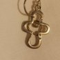 STERLING Silver Earrings Cross and Heart Dangle Design Jewelry 1" in 925 Vintage