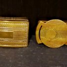 Vintage Art Deco Style Brass Invisible Belt Buckle by Giant Grip Set of 2 1.50"
