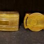 Vintage Art Deco Style Brass Invisible Belt Buckle by Giant Grip Set of 2 1.50"