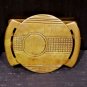 Vintage Art Deco Style Brass Invisible Belt Buckle by Giant Grip Set of 2 1.50"