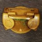 Vintage Art Deco Style Brass Invisible Belt Buckle by Giant Grip Set of 2 1.50"