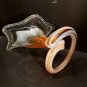 Lily Handblown Glass Trumpet Flower Vase Morano Style Orange Retro 9.5" Vintage