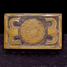 Vintage Collections Rectangular Brass Belt Buckle Men's Mayan Calendar 2" wide