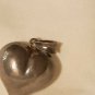 STERLING Puffy Heart Charm/Pendant Smooth Engravable 3D Vintage 1" Tall Jewelry