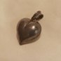 STERLING Puffy Heart Charm/Pendant Smooth Engravable 3D Vintage 1" Tall Jewelry