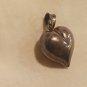 STERLING Puffy Heart Charm/Pendant Smooth Engravable 3D Vintage 1" Tall Jewelry