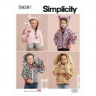 New Simplicity Sewing Pattern 9391 Toddler's Jackets & Plush Animals Sz (1/2-4)