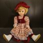 Vintage  Rare Toddler's Toy Doll Blonde Hair Wearing Red Dress  Marked "AE"  19"