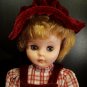 Vintage Rare Toddler's Toy Doll Blonde Hair Wearing Red Dress Marked "AE" 19"