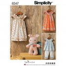 SIMPLICITY Sewing Pattern 8347 Toddlers' Dress,Top,Knit Capris,& Stuffed Bunny