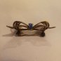 Rare ANTIQUE Filigree 800 Silver Blue Enamel Brooch/Pin Bow Design 1.75 inches