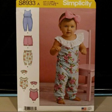 Simplicity 8933 A Babies Knit Rompers Headband Pants  Sportswear-XXS-XS-S-M-L