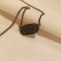 Kendra Scott Elisa Satellite Black Drusy Necklace Gunmetal Tone Pendant Patina