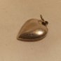 UNIQUE Sterling Puffy Heart Charm/Pendant Ornate Hand Stamped Design 3/4" tall