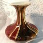 VINTAGE Red Brown Gold Drip Glaze Mid Century Vase Oxblood Flambe Collectibles