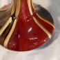 VINTAGE Red Brown Gold Drip Glaze Mid Century Vase Oxblood Flambe Collectibles
