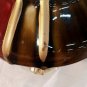 VINTAGE Red Brown Gold Drip Glaze Mid Century Vase Oxblood Flambe Collectibles