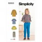 Simplicity Sewing Pattern 9393 Children's Dress, Tunic, Top & Pants Sz 3-8/Uncut