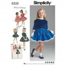 SIMPLICITY SEWING PATTERN 8306 CHILD'S VINTAGE 1950S DRESS & LINED JACKET SZ 3-8
