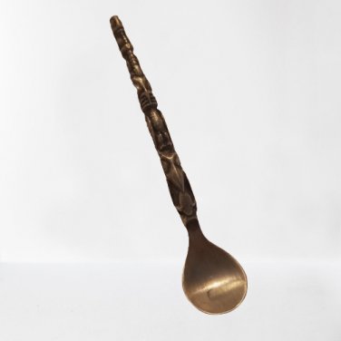 Vintage BOMA PEWTER Canada Totem Pole Novelty Spoon/ Small Ladle Design 3" long