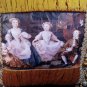 Vintage Artwork 22" Victorian Toddler/Children Throw Pillow Fringe Elegant OOAK