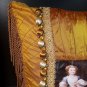 Vintage Artwork 22" Victorian Toddler/Children Throw Pillow Fringe Elegant OOAK