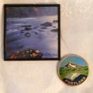 FRIDGE MAGNET Beautiful Oregon River on a Crisp Fall Day Round Portland 3.25"in