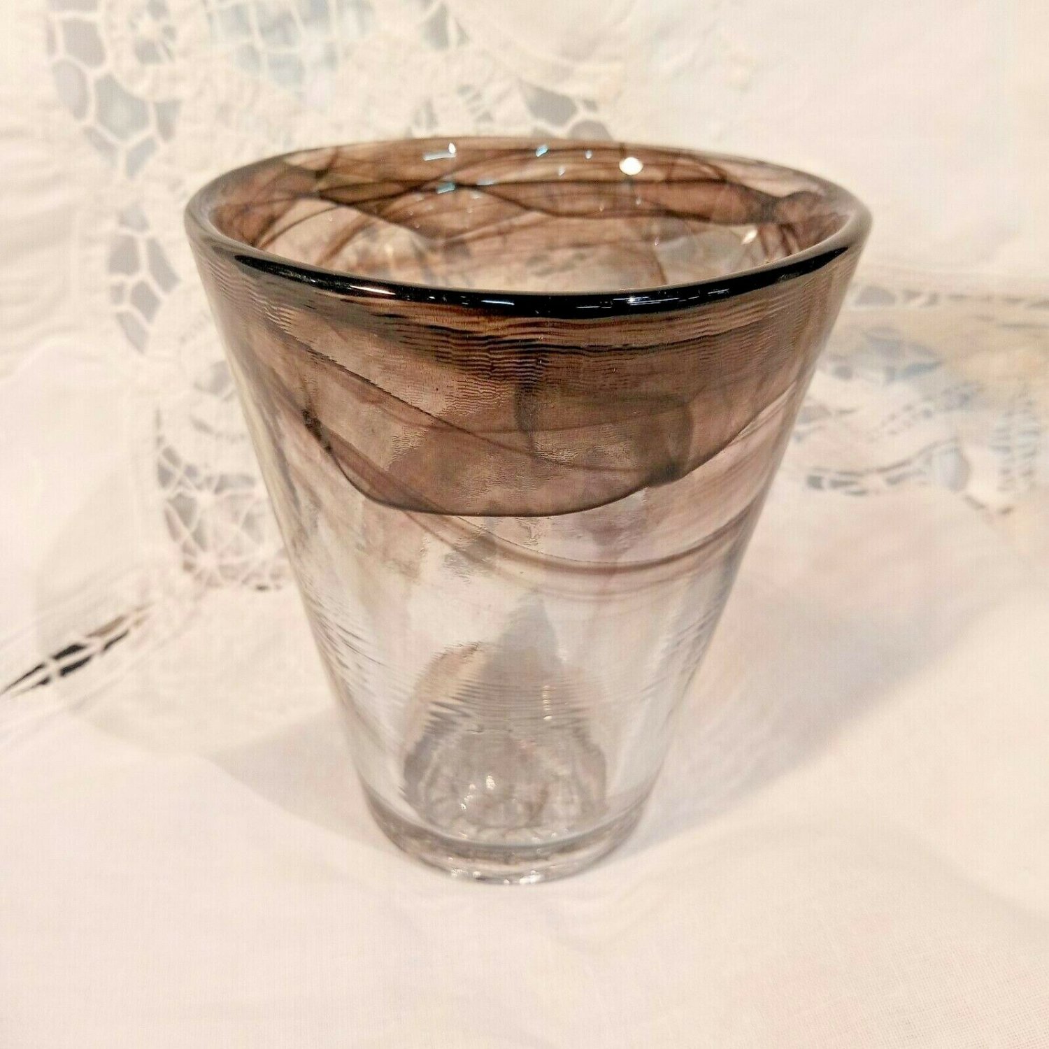 KOSTA BODA MINE Tumbler Rocks Glass Drinkware Cup Water Black Swirl