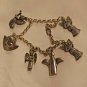 Vintage STERLING Italian Charm Bracelet Silver Angels/Cherub 8" with 6 Charms