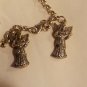 Vintage STERLING Italian Charm Bracelet Silver Angels/Cherub 8" with 6 Charms