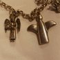 Vintage STERLING Italian Charm Bracelet Silver Angels/Cherub 8" with 6 Charms