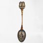 ANTIQUE MOCKBA Russia Gold Tone Souvenir Collection Spoon Enamel Design 5"