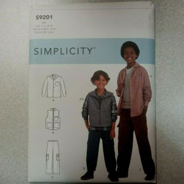 Simplicity Sewing Pattern 9201 Childrens Boys Shirt Vest Pants Sizes 3-6  Uncut