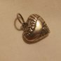 VINTAGE Puffy Heart Floral Design Engravable Pendant Fashion Accessories 3/4" in