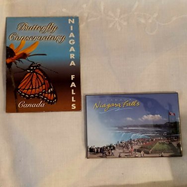 FRIDGE MAGNET Panoramic Niagara Falls/ Butterfly Conservatory 3" Travel Souvenir