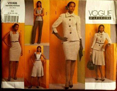 VOGUE Sewing Pattern V1068 Misses Jacket, Dress, Top, Pants & Skirt Size 6-12 FF