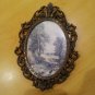 VINTAGE Ornate Italian Antiqued Brass Metal Framed Forest Wall Hanging 7x5 Italy