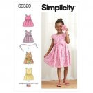 New Simplicity Sewing Pattern S9320 Children's Gathered Skirt Dresses Size 6-7-8
