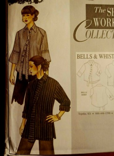 THE SEWING WORKSHOP Collection Printed Pattern Bells & Whistles Shirt Sz XS-XXL