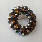 Vintage Brown Gold Aurora Borealis Cut Glass Bead Crystal Cluster Pin Brooch