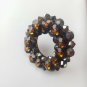 Vintage Brown Gold Aurora Borealis Cut Glass Bead Crystal Cluster Pin Brooch
