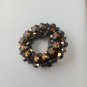 Vintage Brown Gold Aurora Borealis Cut Glass Bead Crystal Cluster Pin Brooch