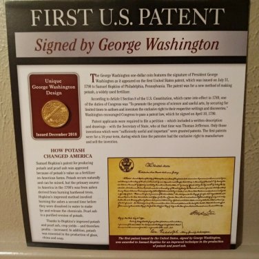 &acirc;��First US Patent&acirc;�� $1 Gold Coin 2018 American Innovators Series Collectible Stamp
