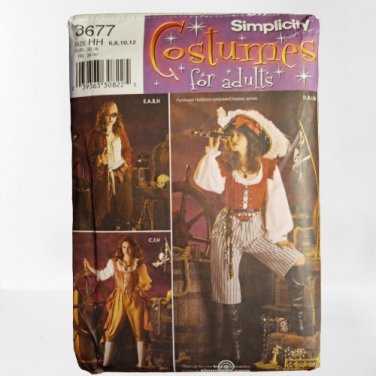 Simplicity Sewing Pattern 3677 Adult Pirate Costume - Misses Sizes 6, 8, 10, 12