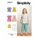 New Simplicity Sewing Pattern 9321 Children's Tops,Dresses ,Shorts & Pants Sz3-8
