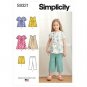 New Simplicity Sewing Pattern 9321 Children's Tops,Dresses ,Shorts & Pants Sz3-8
