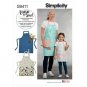 Learn to Sew Simplicity Sewing Pattern S9411 Aprons for Children's & Misses' S-L