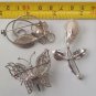 Flower Butterfly Lot Brooch Monet & Others Pins Bulk Silvertone Vintage Assorted