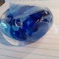 SIGNED TC Art Handcraft Glass Water/Tear Drop Paperweight Swirl of White Blue 7"